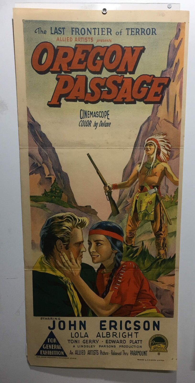 ORIGINAL DAYBILL MOVIE POSTER - OREGON PASSAGE - Richardson Studio