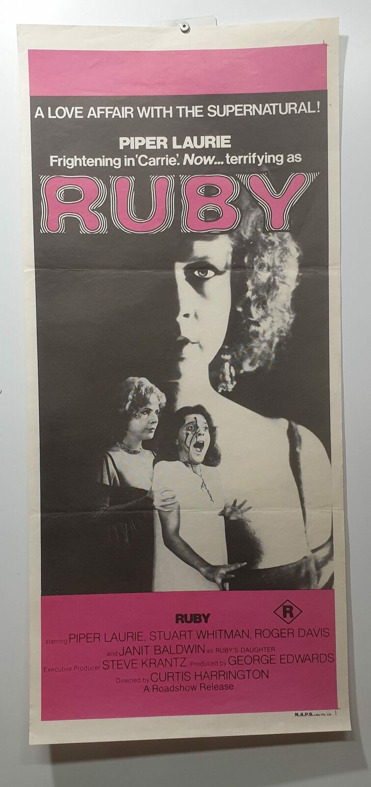 ORIGINAL DAYBILL MOVIE POSTER - RUBY - HORROR