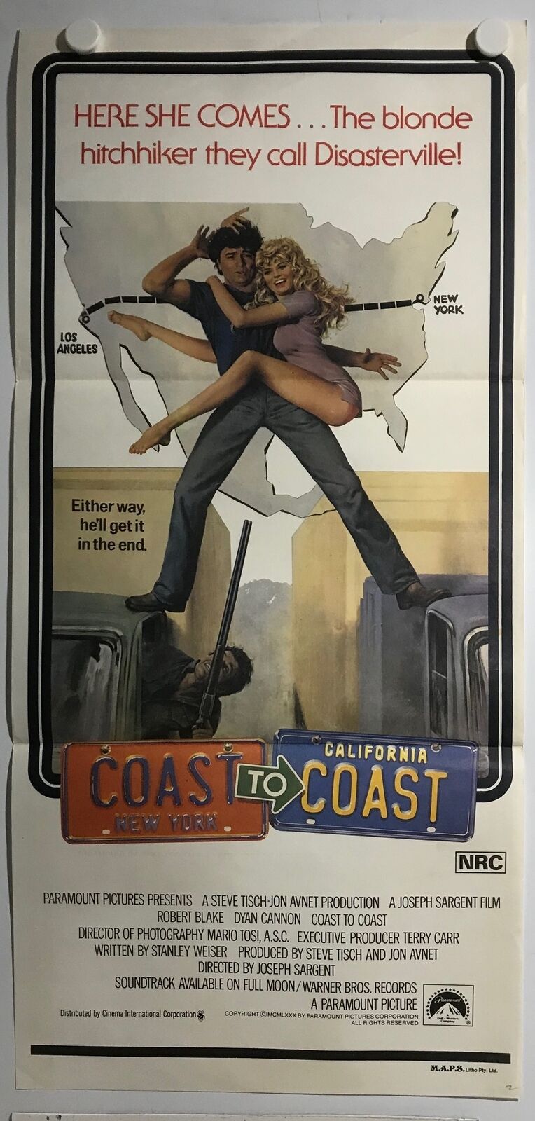 ORIGINAL DAYBILL MOVIE POSTER - COAST TO COAST