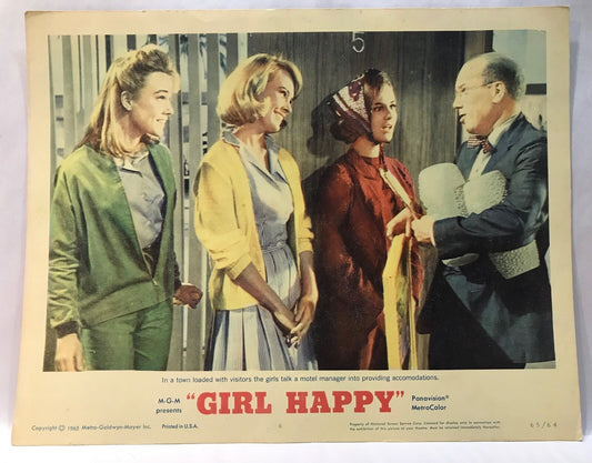 ORIGINAL LOBBY CARD - GIRL HAPPY - 1964 - key #6 card