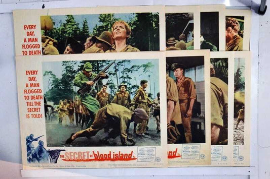 ORIGINAL LOBBY CARDS - THE SECRET OF BLOOD ISLAND - 1965 - set of 8