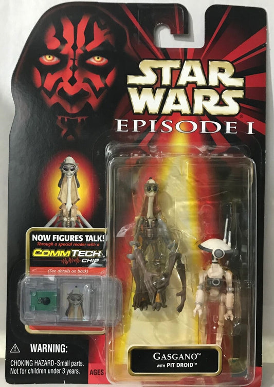 STAR WARS - HASBRO - EPISODE 1 - GASGANO - with Pit Droid and CommTech Chip