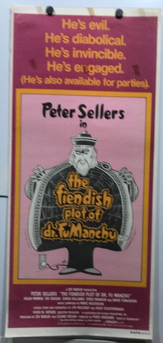 ORIGINAL DAYBILL MOVIE POSTER - THE FIENDISH PLOT OF DR. FU MANCHU