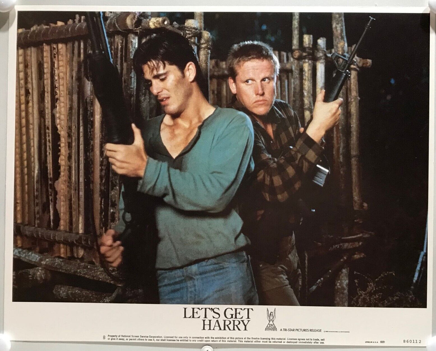 ORIGINAL LOBBY CARDS - LET'S GET HARRY - 1986 - set of 8