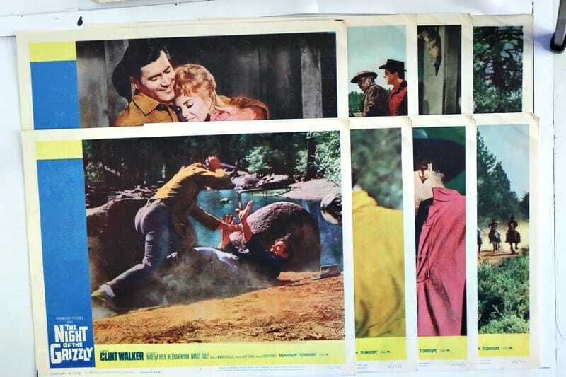 ORIGINAL LOBBY CARDS - THE NIGHT OF THE GRIZZLY - 1966 - set of 8