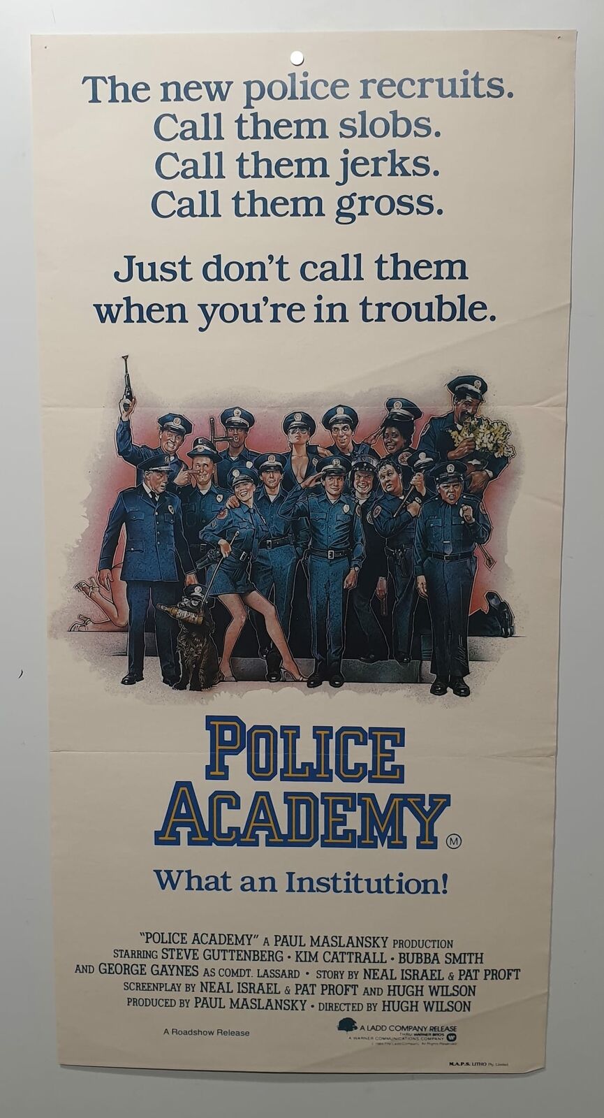 ORIGINAL DAYBILL MOVIE POSTER - POLICE ACADEMY - 1984