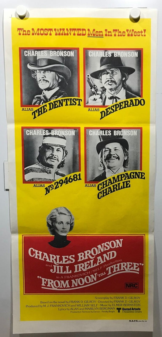 ORIGINAL DAYBILL MOVIE POSTER - FROM NOON TILL THREE