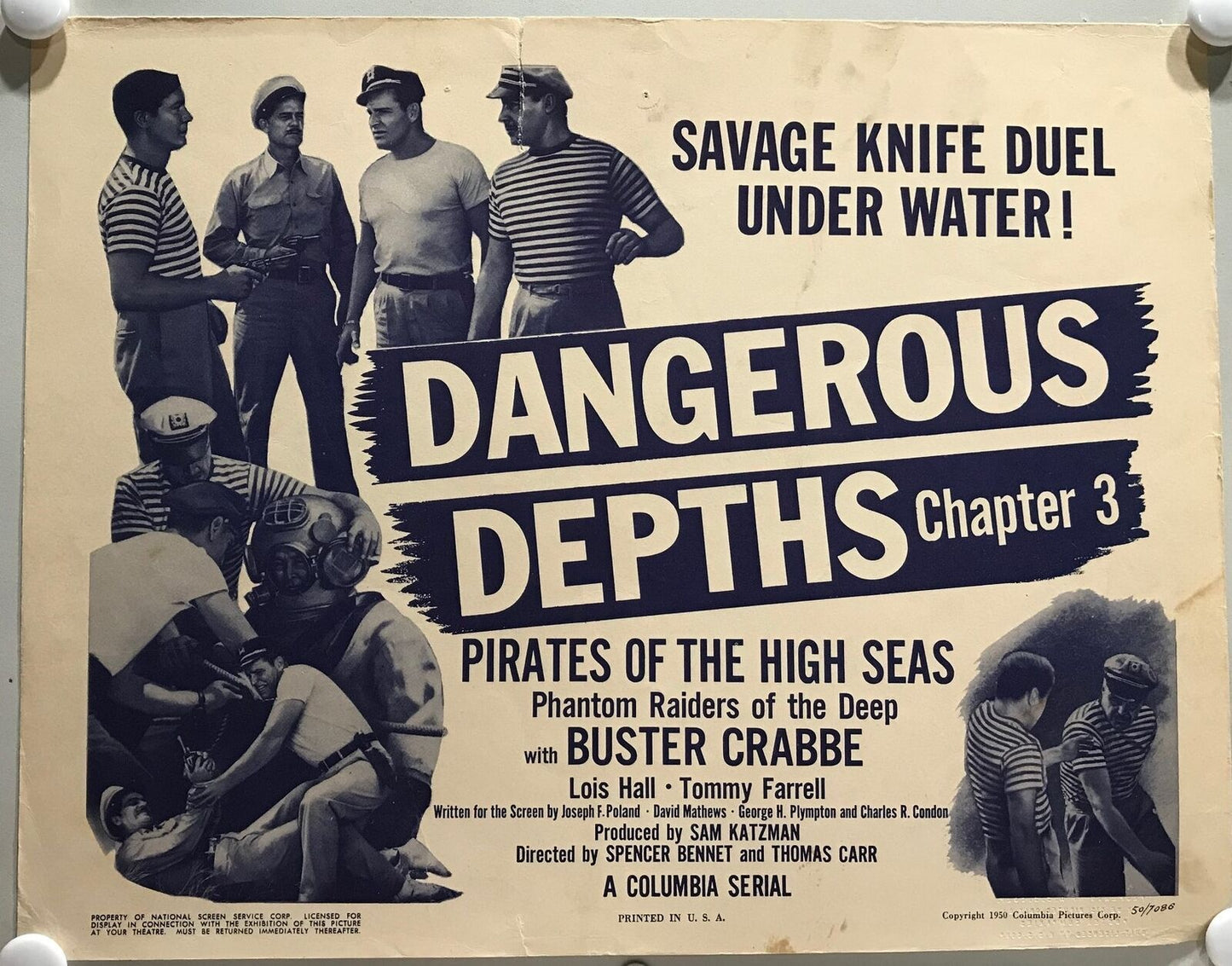 ORIGINAL SERIAL LOBBY CARD - PIRATES OF THE HIGH SEAS (b) - 1950 - Ch 3 Title...