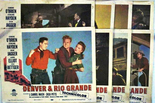 ORIGINAL LOBBY CARDS - DENVER & RIO GRANDE - 1952 - set of 8