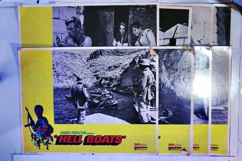 ORIGINAL LOBBY CARDS - HELL BOATS - 1970 - set of 8