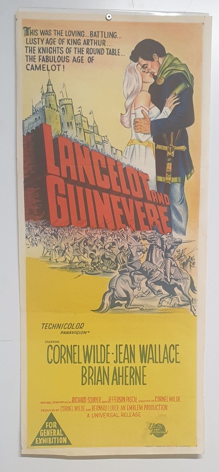 ORIGINAL DAYBILL MOVIE POSTER - LANCELOT AND GUINEVERE