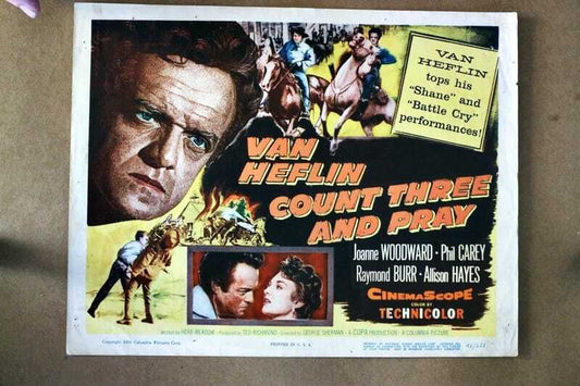 ORIGINAL LOBBY CARD - COUNT THREE AND PRAY - 1955 - title card