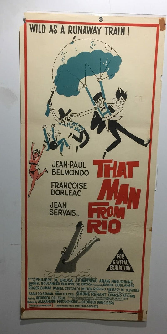 ORIGINAL DAYBILL MOVIE POSTER - THAT MAN FROM RIO - 1964