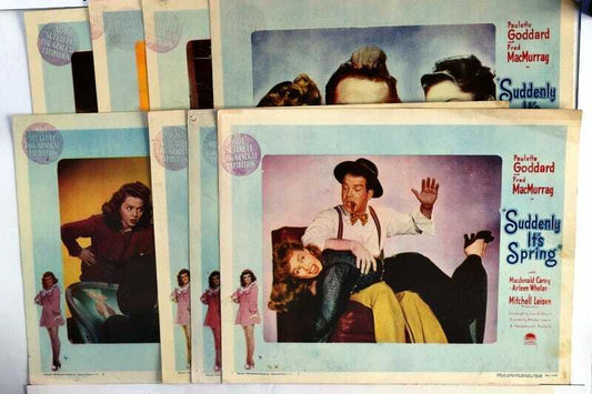 ORIGINAL LOBBY CARDS - SUDDENLY IT'S SPRING - 1946 - set of 8