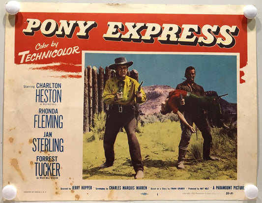 ORIGINAL LOBBY CARDS - PONY EXPRESS - 1953 - set of 8