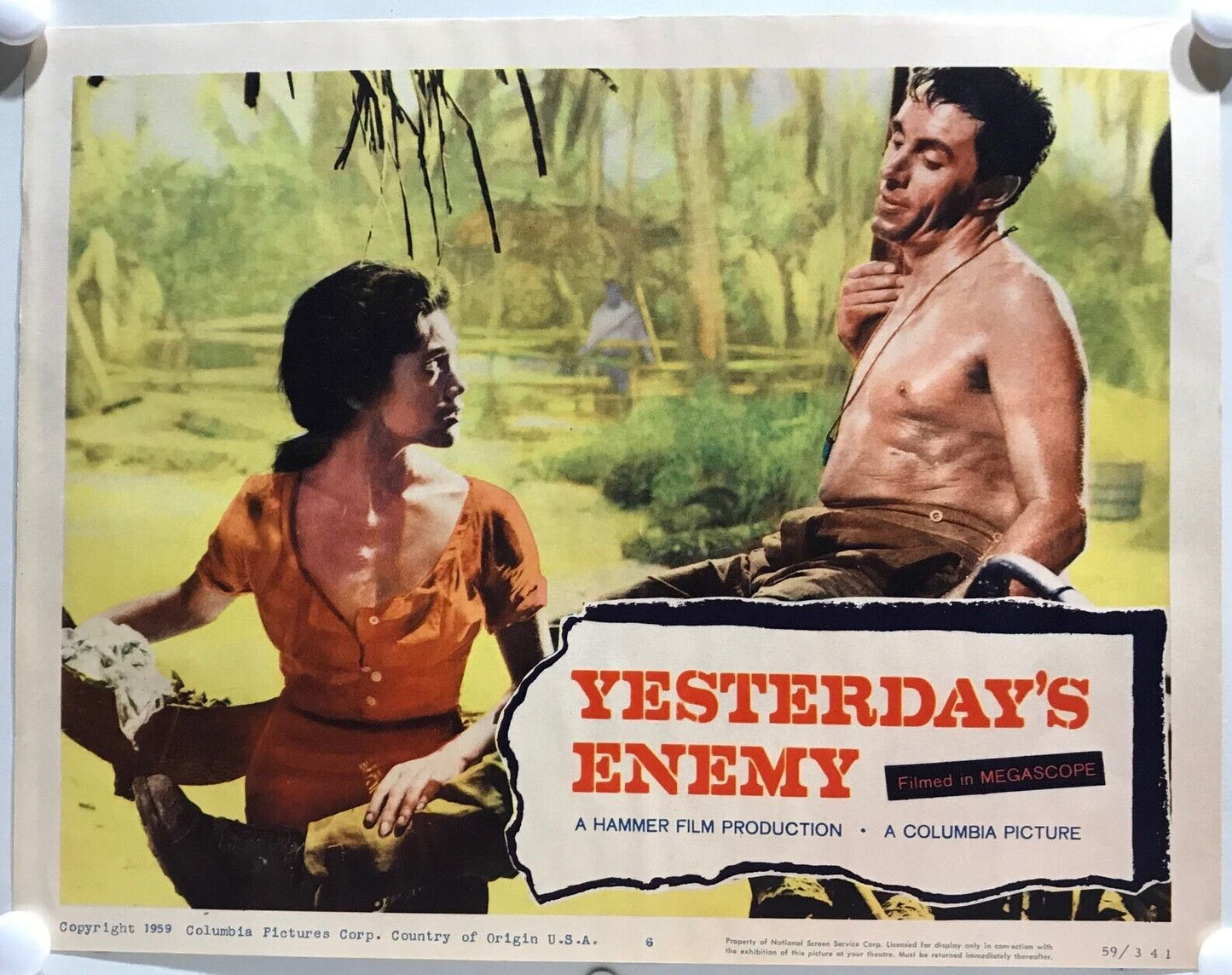 ORIGINAL LOBBY CARDS - YESTERDAY'S ENEMY -1959 - set of 8