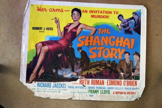 ORIGINAL LOBBY CARD - THE SHANGHAI STORY - 1954 - title #1 card -  Ruth Roman, Edmond O'Brien, Richard Jaeckel