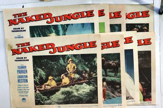 ORIGINAL LOBBY CARDS - THE NAKED JUNGLE - 1954 - set of 8