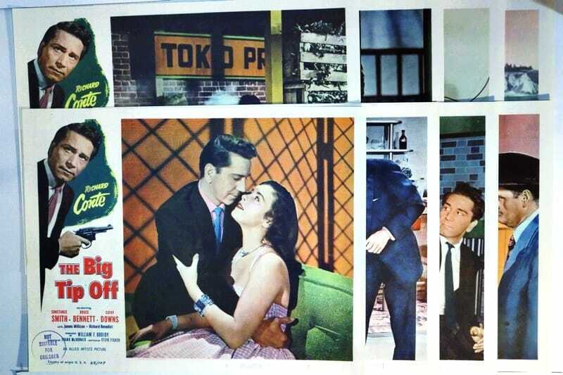 ORIGINAL LOBBY CARDS - THE BIG TIP OFF - 1955 - set of 8