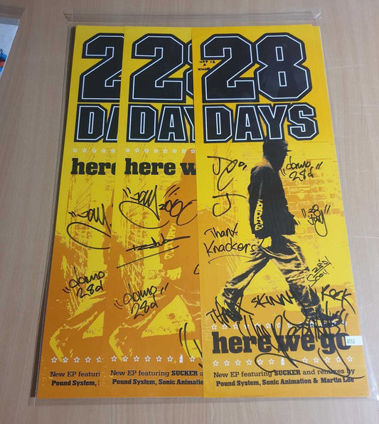 MUSIC PROMO POSTER - 28 DAYS -  HERE WE GO - SIGNED