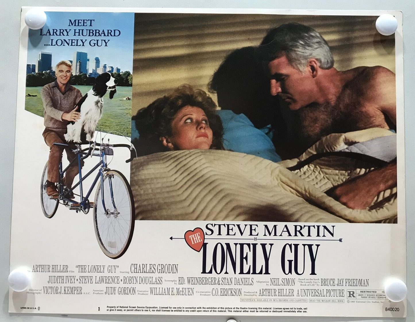 ORIGINAL LOBBY CARDS - THE LONELY GUY - 1984 - set of 8