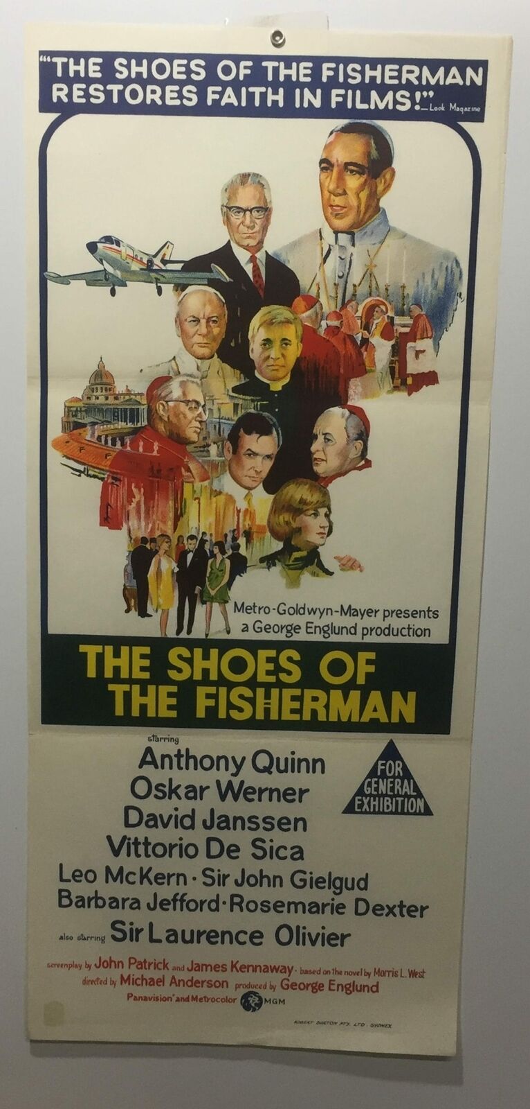 ORIGINAL DAYBILL MOVIE POSTER - THE SHOES OF THE FISHERMAN