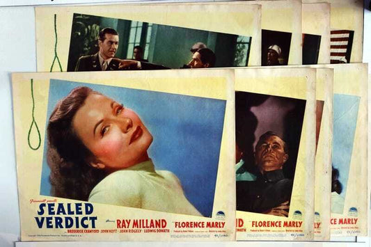ORIGINAL LOBBY CARDS - SEALED VERDICT - 1948 - set of 8