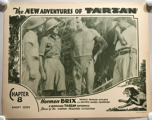 ORIGINAL SERIAL LOBBY CARD - THE NEW ADVENTURES OF TARZAN - 1935 - Ch 8 "Angr...