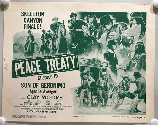 ORIGINAL SERIAL LOBBY CARD - SON OF GERONIMO (a) - 1952 - Ch 15 "Peace Treaty...