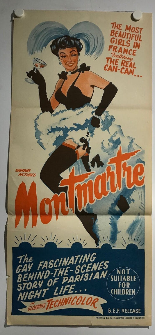 ORIGINAL DAYBILL MOVIE POSTER - MONTMARTRE - Featuring the Real Can Can