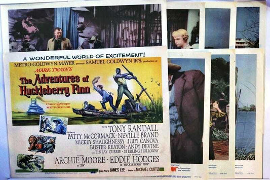 ORIGINAL LOBBY CARDS - ADVENTURES OF HUCKLEBERRY FINN - 1960 - set of 8
