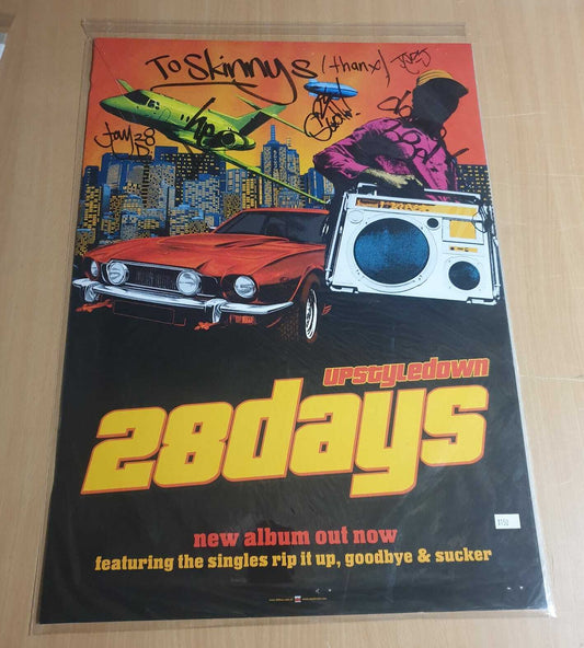 MUSIC PROMO POSTER - SIGNED - 28 DAYS - UPSTYLEDOWN (a)