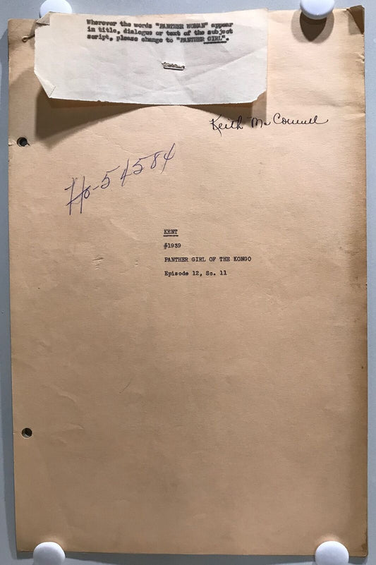ORIGINAL SERIAL MOVIE SCRIPT - PANTHER GIRL OF THE KONGO - 1955 - Episode 12