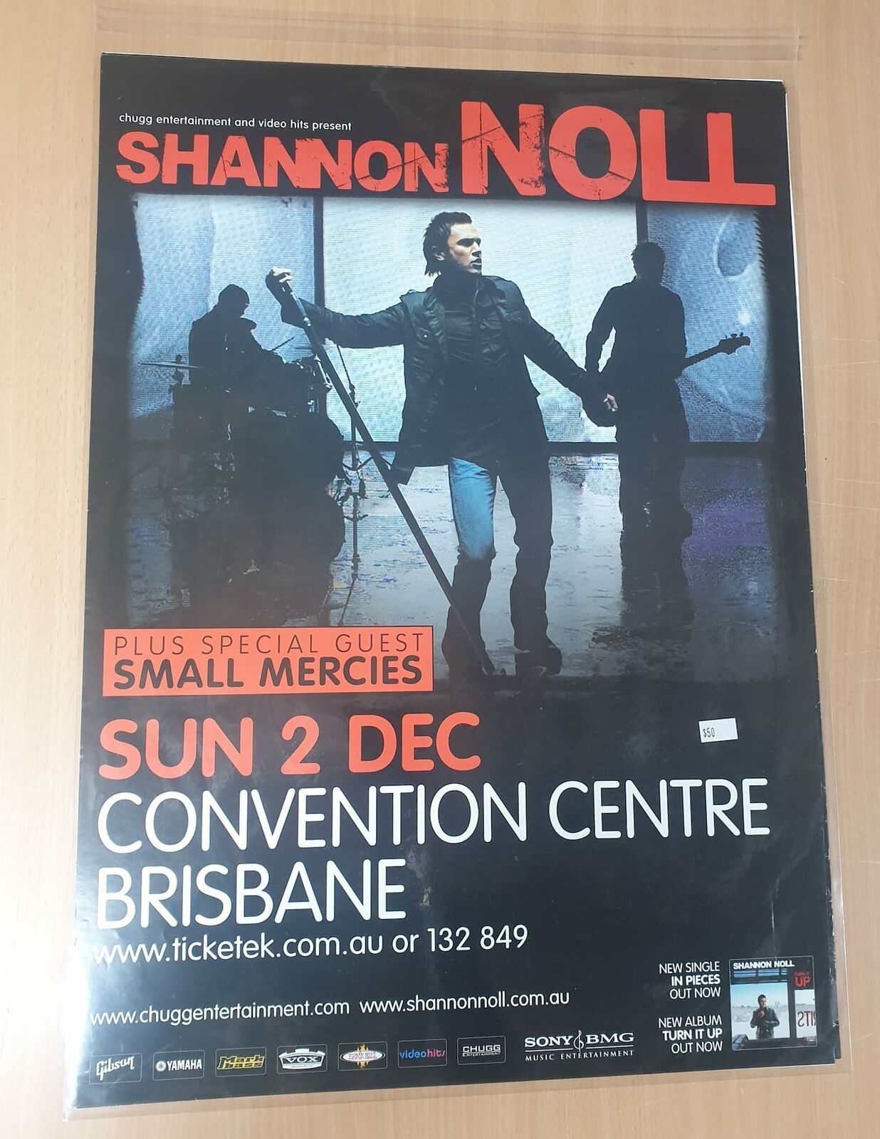 MUSIC PROMO POSTER - SHANNON NOLL - special guest SMALL MERCIES - BRISBANE AUSTRALIA