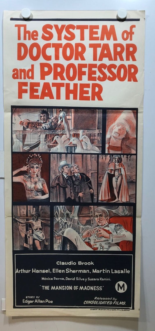 ORIGINAL DAYBILL MOVIE POSTER - THE SYSTEM OF DOCTOR TARR AND PROFESSOR FEATHER.