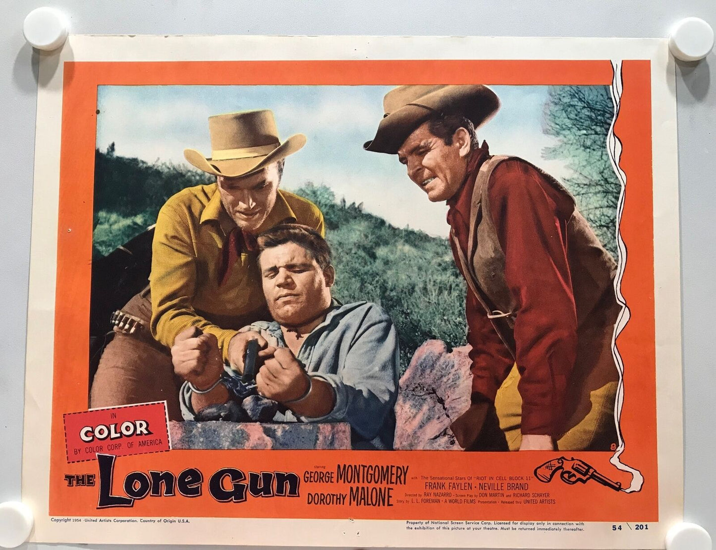 ORIGINAL LOBBY CARDS - THE LONE GUN - 1954 - set of 8