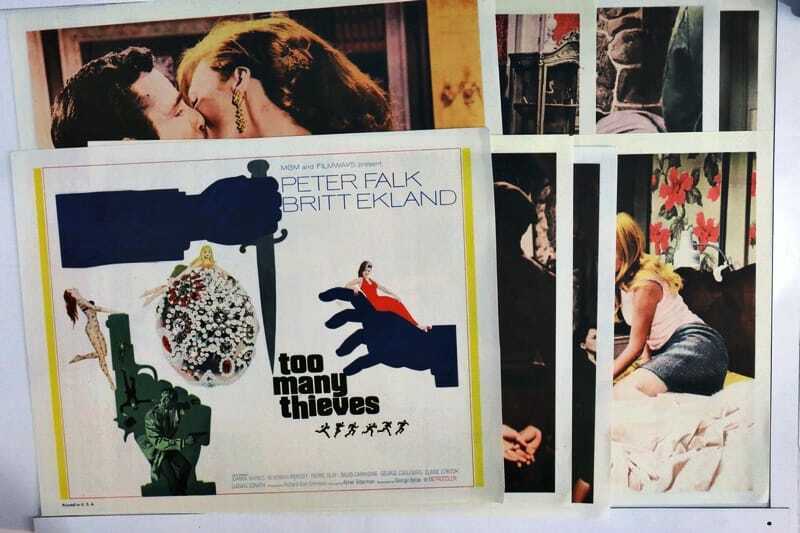 ORIGINAL LOBBY CARDS - TOO MANY THIEVES - 1967 - set of 8