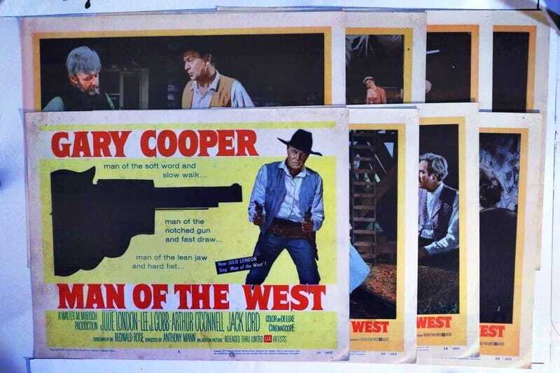 ORIGINAL LOBBY CARDS - MAN OF THE WEST - 1958 - set of 8