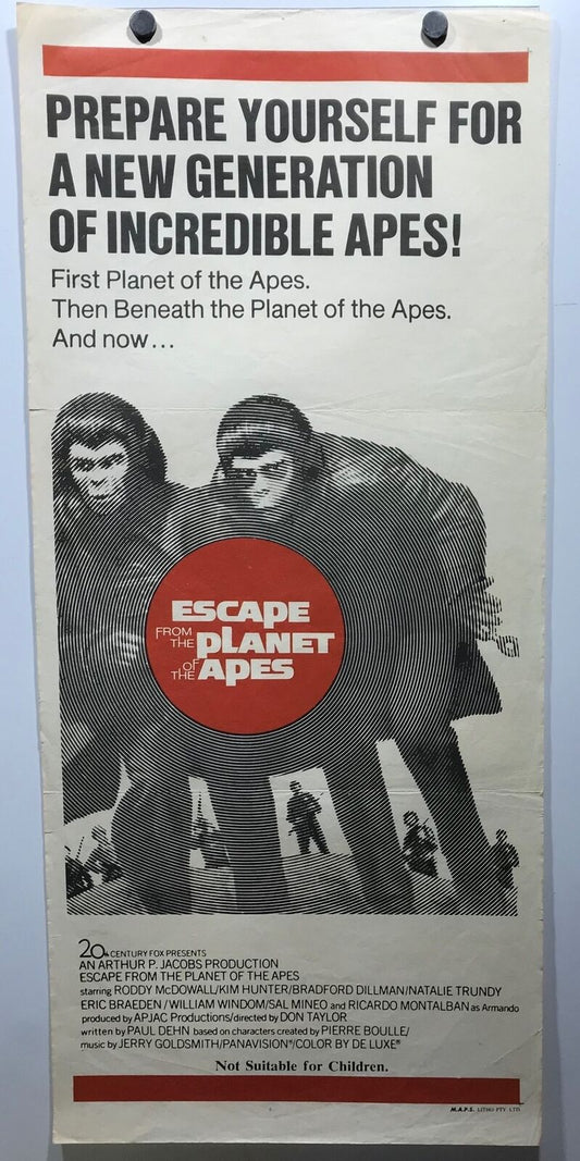 ORIGINAL DAYBILL MOVIE POSTER - ESCAPE FROM THE PLANET OF THE APES