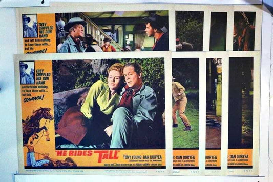 ORIGINAL LOBBY CARDS - HE RIDES TALL - 1964 - set of 8