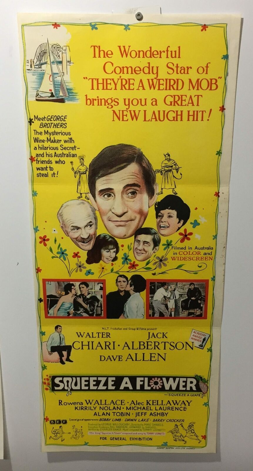 ORIGINAL DAYBILL MOVIE POSTER - SQUEEZE A FLOWER - AUSTRALIAN