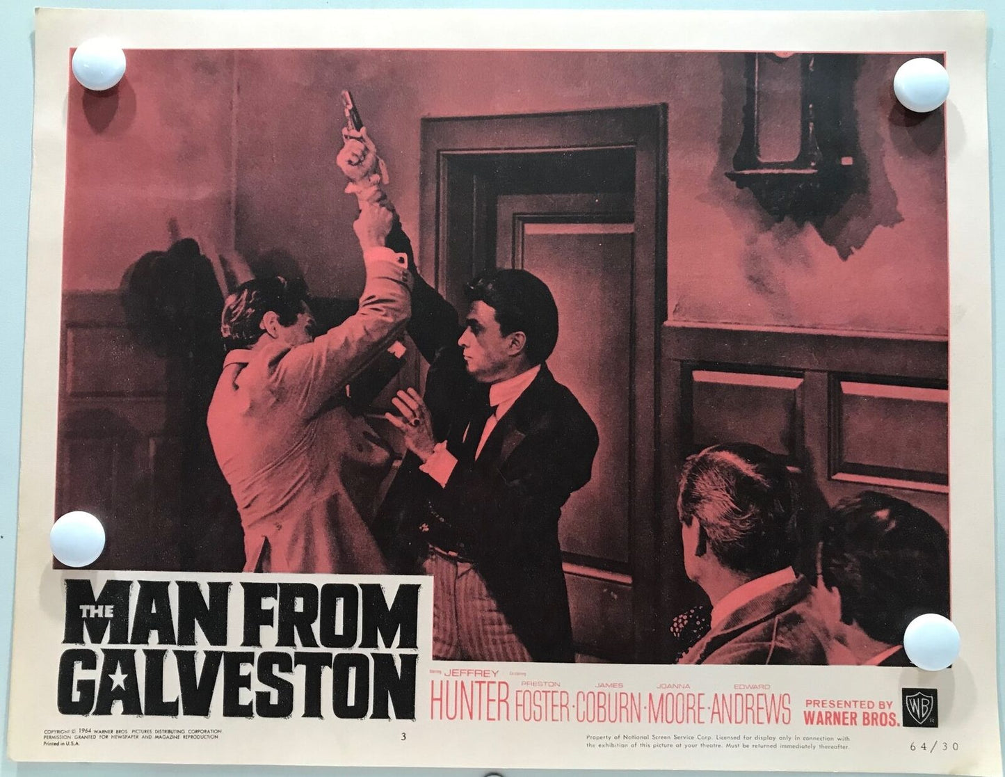 ORIGINAL LOBBY CARDS - THE MAN FROM GALVESTON - 1964 - set of 8