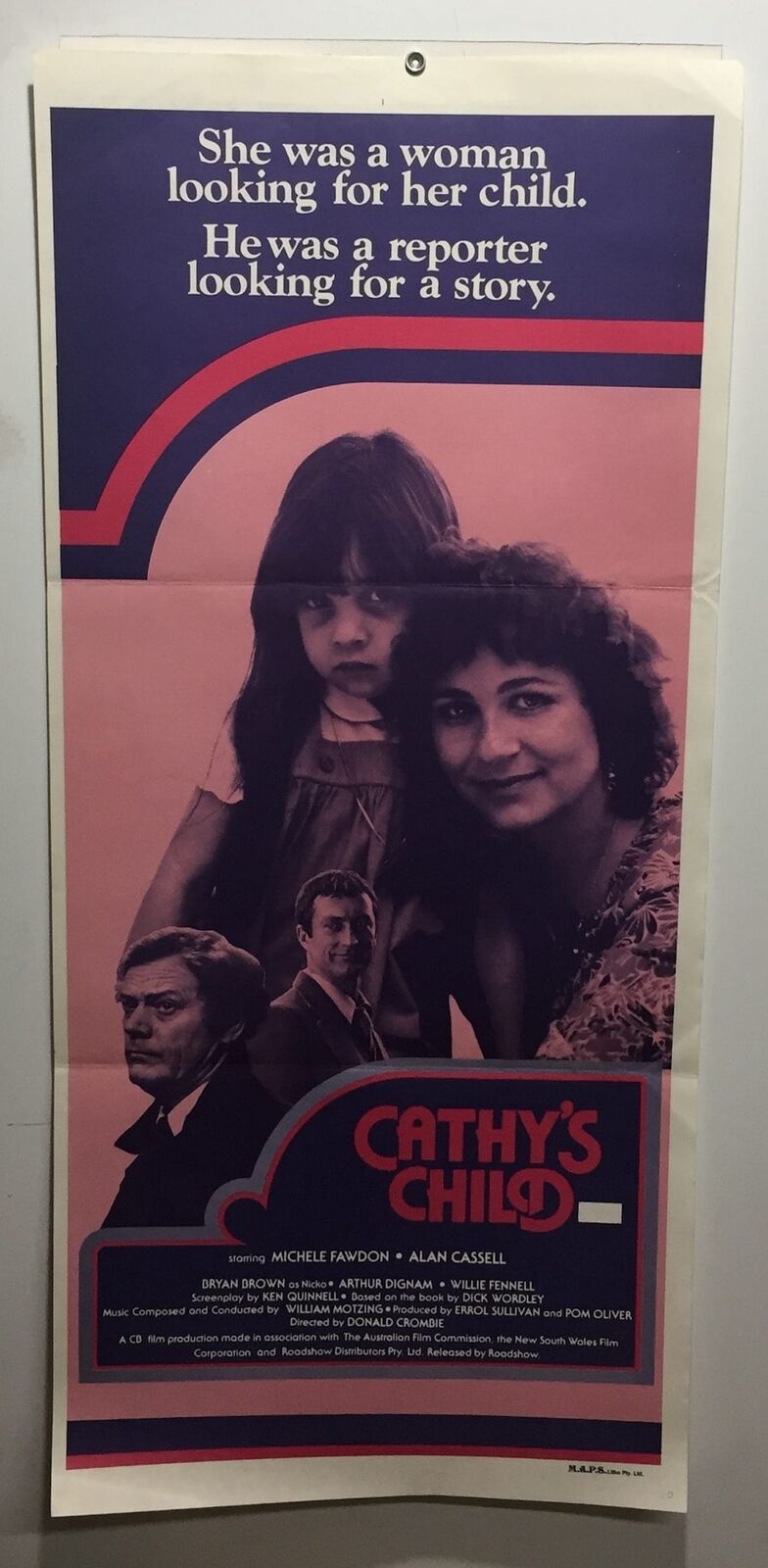 ORIGINAL DAYBILL MOVIE POSTER - CATHY'S CHILD -AUSTRALIAN