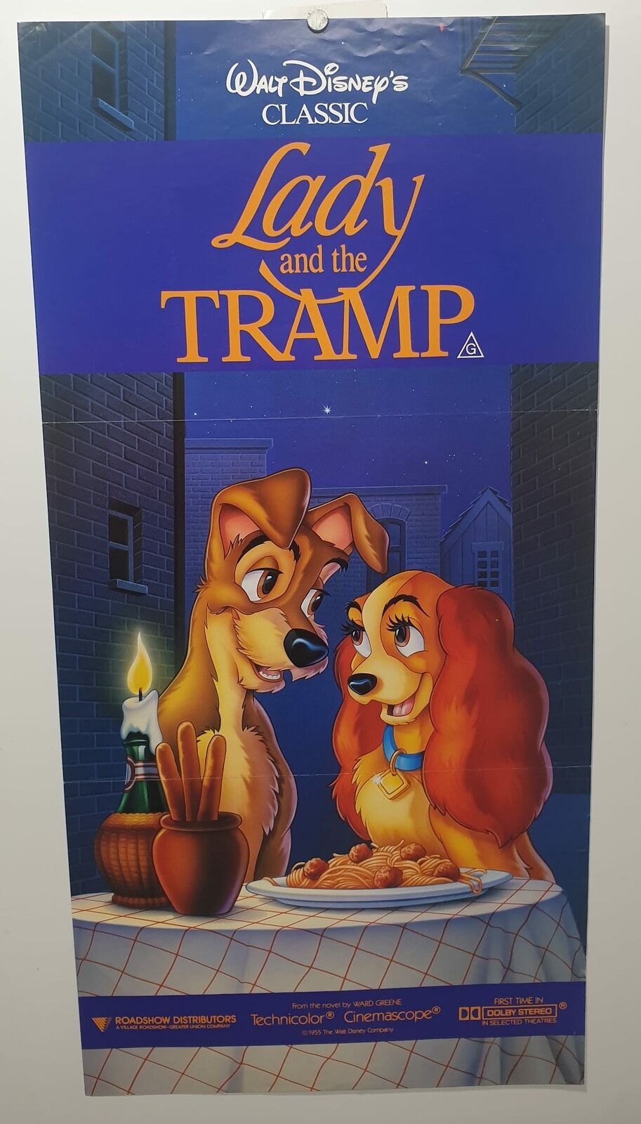 ORIGINAL DAYBILL MOVIE POSTER - LADY AND THE TRAMP - A Walt Disney Production