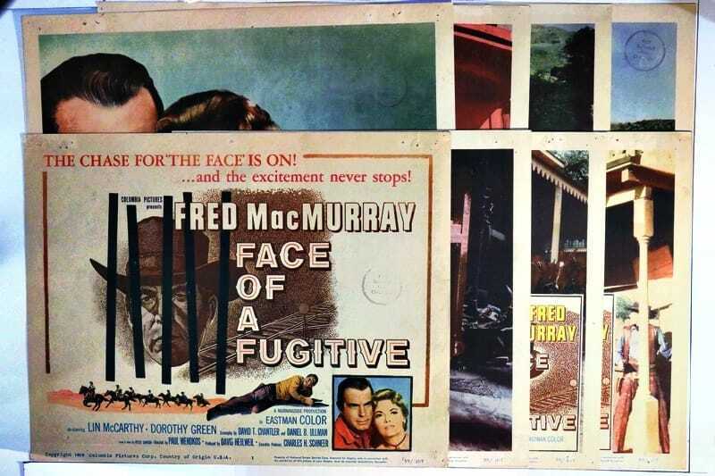 ORIGINAL LOBBY CARDS - FACE OF A FUGITIVE - 1959 - set of 8