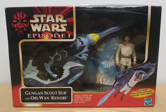 STAR WARS - HASBRO - EPISODE 1 - GUNGAN SCOUT SUB - with OBI-WAN KENOBI