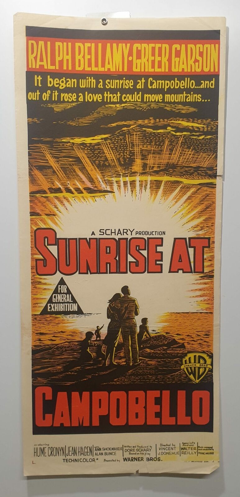 ORIGINAL DAYBILL MOVIE POSTER  – SUNRISE AT CAMPOBELLO