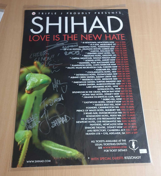 MUSIC PROMO POSTER - SIGNED - SHIHAD - LOVE IS THE NEW HATE - Australian Tour