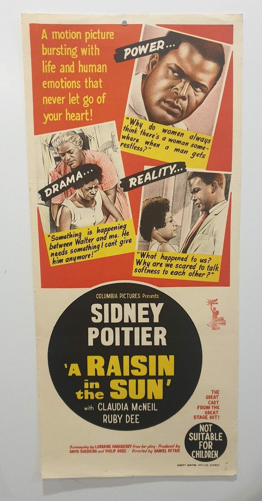 ORIGINAL DAYBILL MOVIE POSTER - A RAISIN IN THE SUN -1961