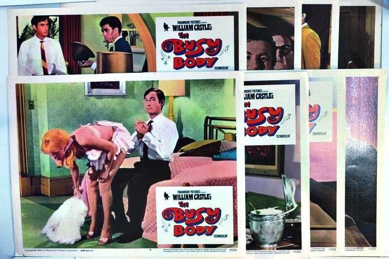 ORIGINAL LOBBY CARDS - THE BUSY BODY - 1967 - card  set of 8